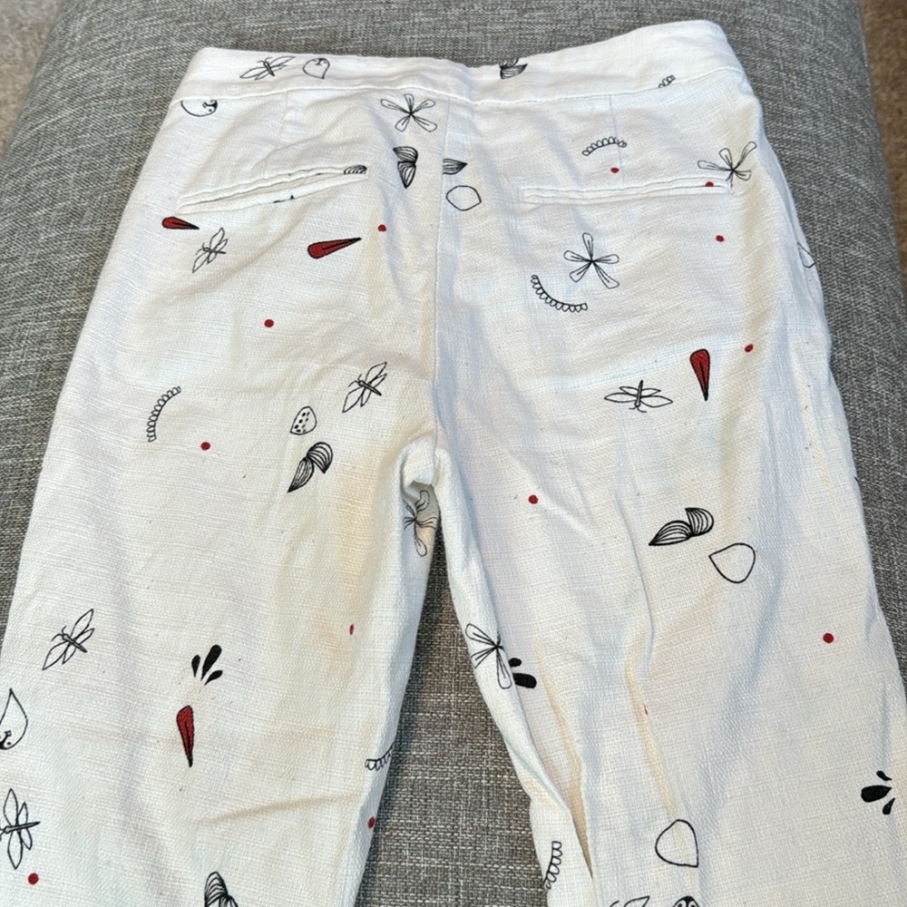 Zara Basic Collection White Printed Trousers - image 8